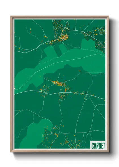 Une affiche de carte sur Cardet