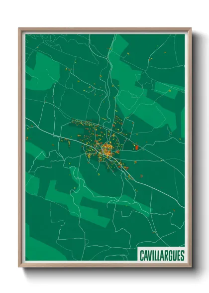 Une affiche de carte sur Cavillargues