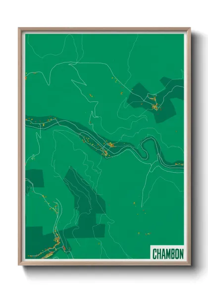 Une affiche de carte sur Chambon