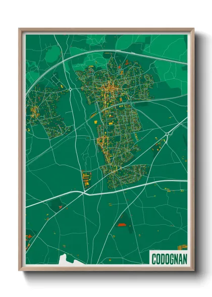 Une affiche de carte sur Codognan