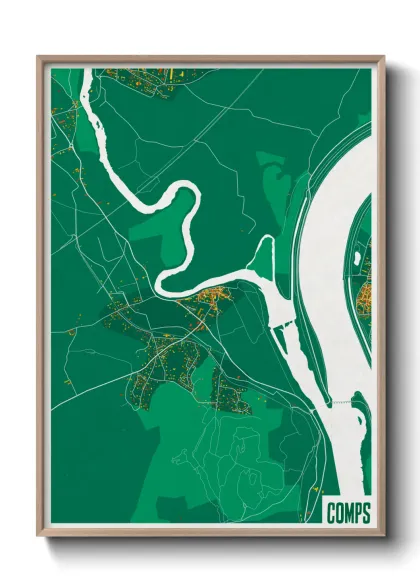 Une affiche de carte sur Comps