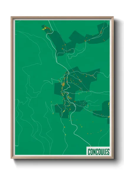 Une affiche de carte sur Concoules