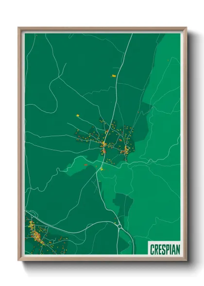 Une affiche de carte sur Crespian