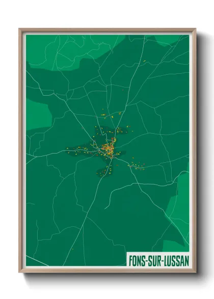 Une affiche de carte sur Fons-sur-Lussan