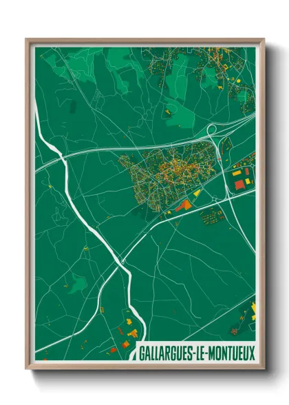 Une affiche de carte sur Gallargues-le-Montueux
