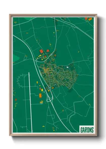 Une affiche de carte sur Garons