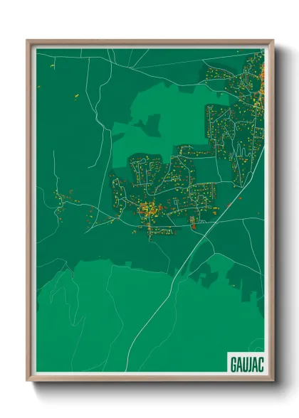 Une affiche de carte sur Gaujac