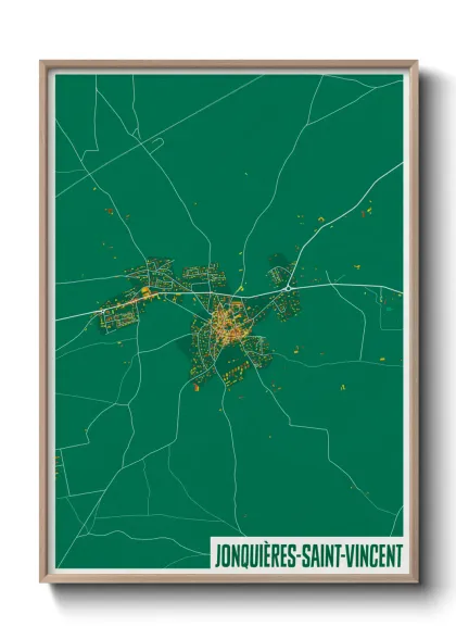 Une affiche de carte sur Jonquières-Saint-Vincent