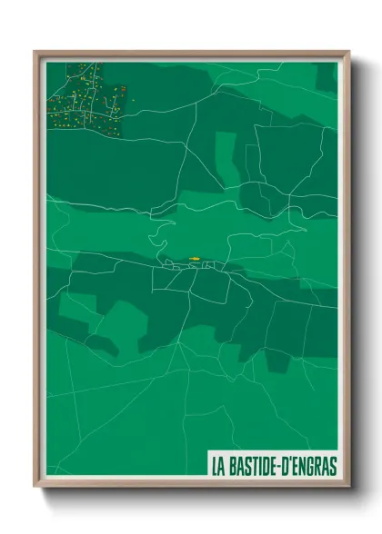 Une affiche de carte sur La Bastide-d'Engras