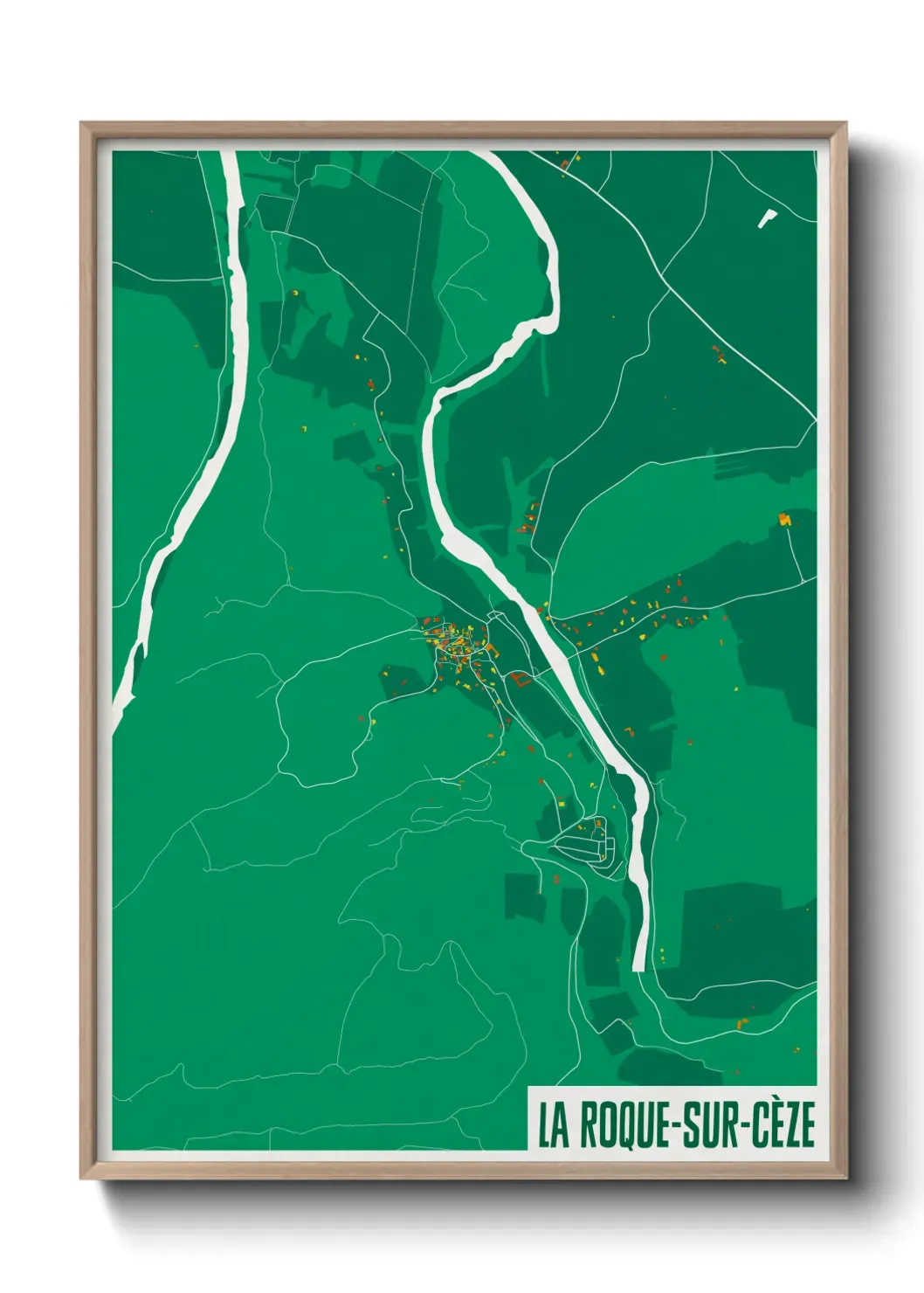 Un poster carte La Roque-sur-Cèze