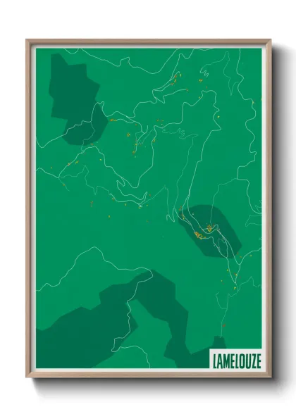 Une affiche de carte sur Lamelouze