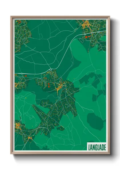 Une affiche de carte sur Langlade