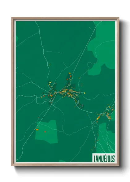Une affiche de carte sur Lanuéjols