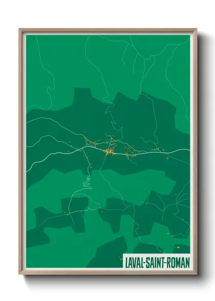 Une affiche de carte sur Laval-Saint-Roman