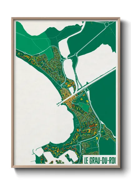 Une affiche de carte sur Le Grau-du-Roi