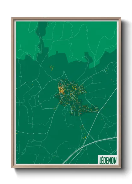 Une affiche de carte sur Lédenon