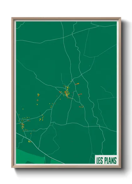 Une affiche de carte sur Les Plans