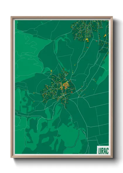 Une affiche de carte sur Lirac