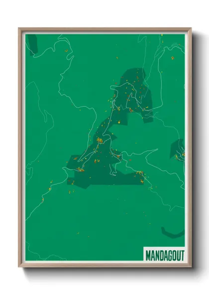 Une affiche de carte sur Mandagout