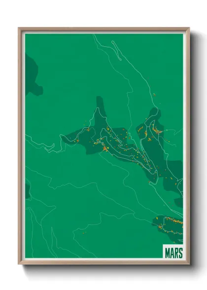 Une affiche de carte sur Mars