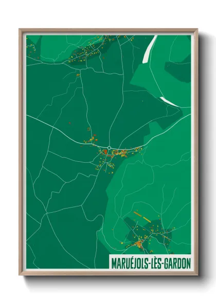 Une affiche de carte sur Maruéjols-lès-Gardon