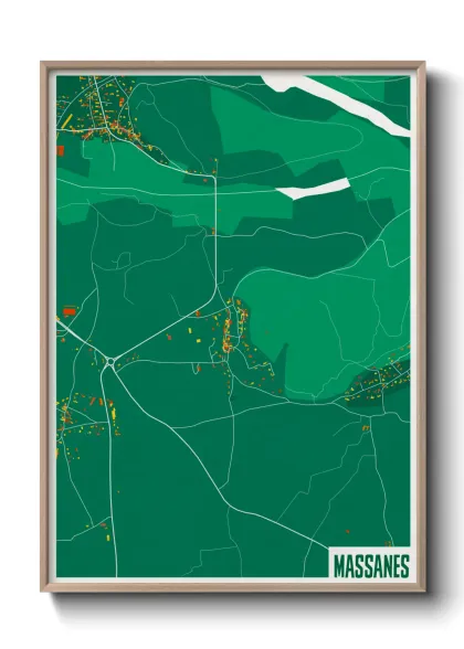 Une affiche de carte sur Massanes