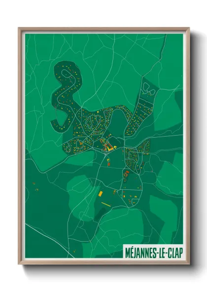 Une affiche de carte sur Méjannes-le-Clap