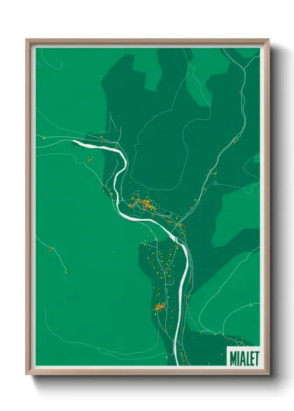 Une affiche de carte sur Mialet