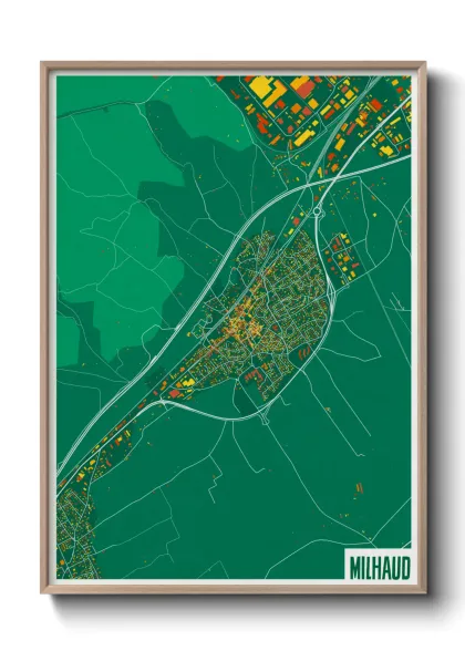 Une affiche de carte sur Milhaud