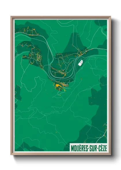 Une affiche de carte sur Molières-sur-Cèze