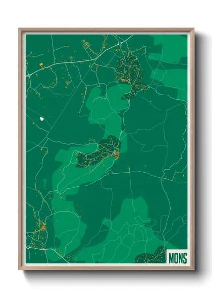 Une affiche de carte sur Mons