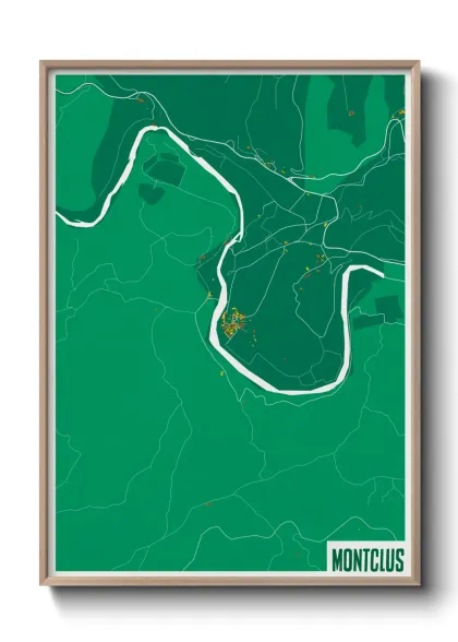 Une affiche de carte sur Montclus