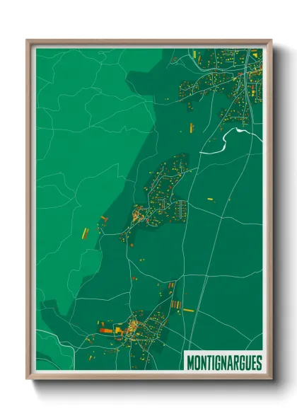Une affiche de carte sur Montignargues