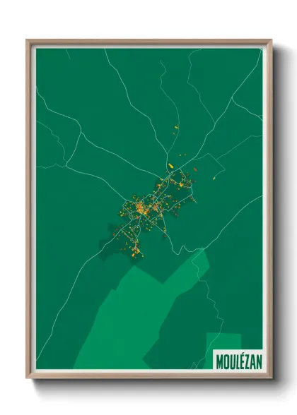 Une affiche de carte sur Moulézan