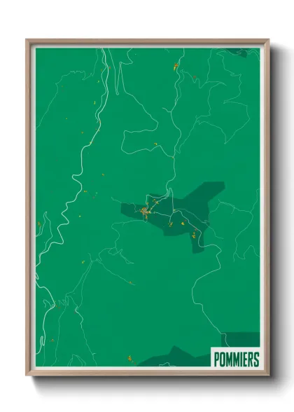 Une affiche de carte sur Pommiers