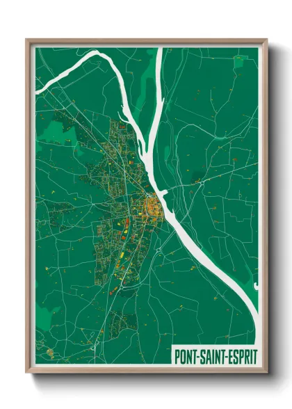 Une affiche de carte sur Pont-Saint-Esprit