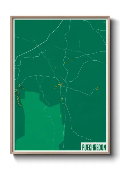Une affiche de carte sur Puechredon