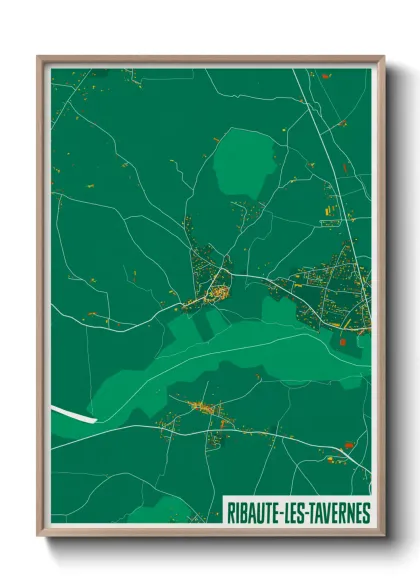 Une affiche de carte sur Ribaute-les-Tavernes