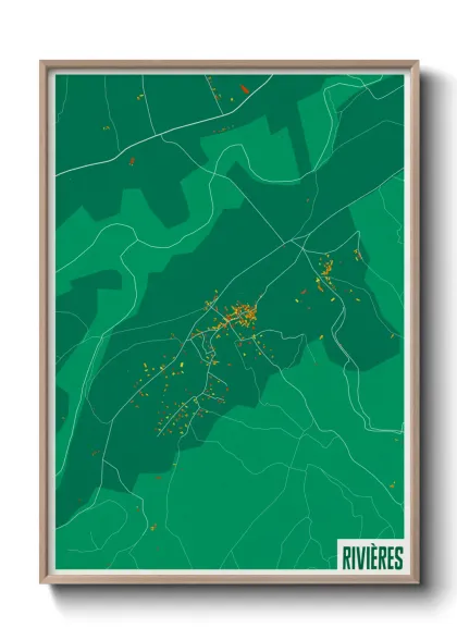 Une affiche de carte sur Rivières