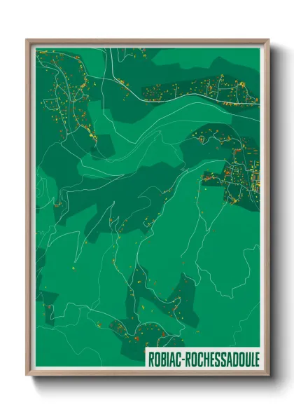 Une affiche de carte sur Robiac-Rochessadoule