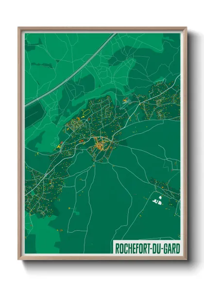 Une affiche de carte sur Rochefort-du-Gard