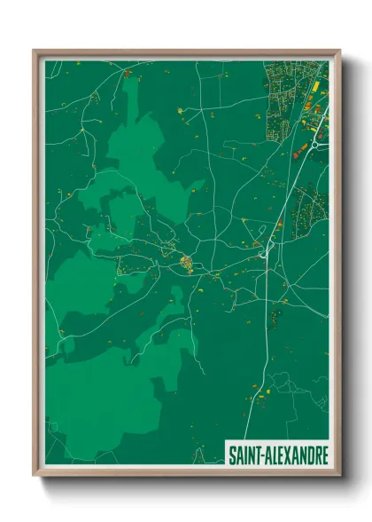 Une affiche de carte sur Saint-Alexandre