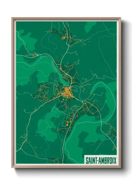 Une affiche de carte sur Saint-Ambroix