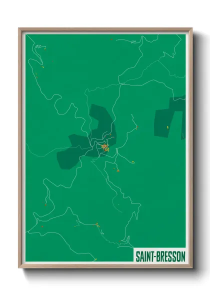 Une affiche de carte sur Saint-Bresson