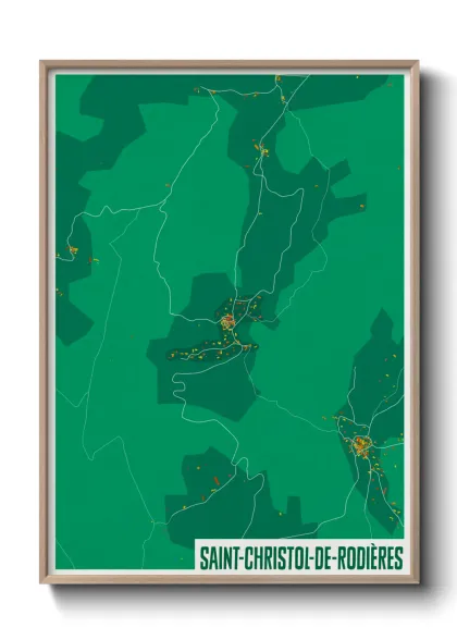 Une affiche de carte sur Saint-Christol-de-Rodières