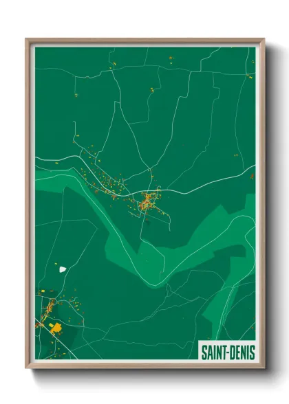 Une affiche de carte sur Saint-Denis