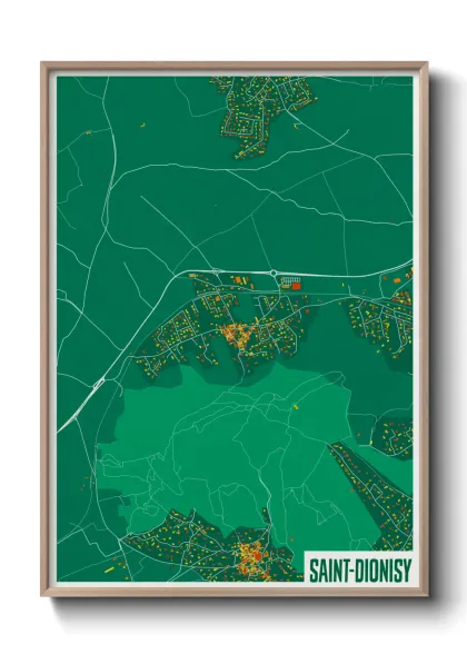 Une affiche de carte sur Saint-Dionisy