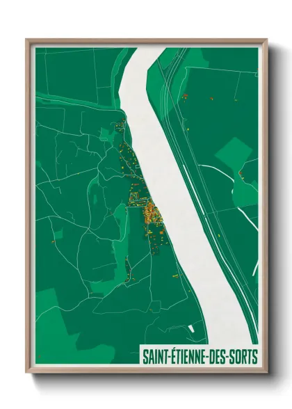 Une affiche de carte sur Saint-Étienne-des-Sorts