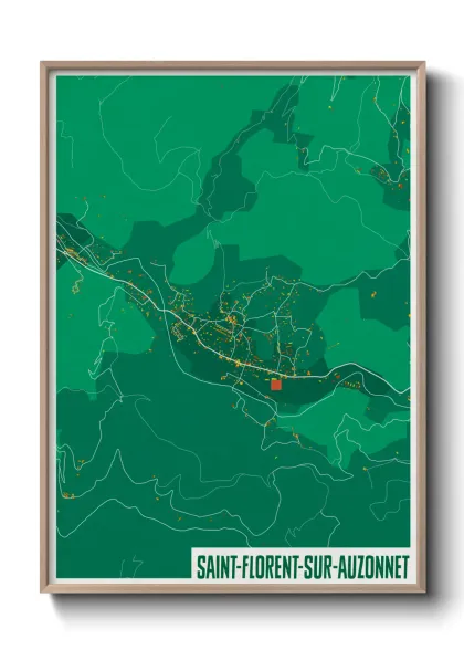 Une affiche de carte sur Saint-Florent-sur-Auzonnet