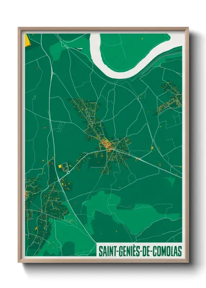 Une affiche de carte sur Saint-Geniès-de-Comolas